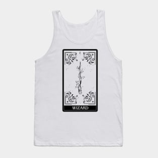 Wizard Tarot Card D&D Nat 20 Dungeons & Dragons T-Shirt Black Tank Top